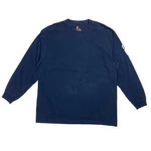 Carhartt Original Fit Navy Spell Out Long Sleeve Crew Neck Shirt Men's XL.